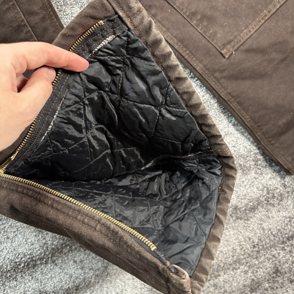 Vintage‎ Carhartt Bib Overalls Mens 40x32 Brown Canvas Quilted Insulated R27 DKB - Picture 10 of 14